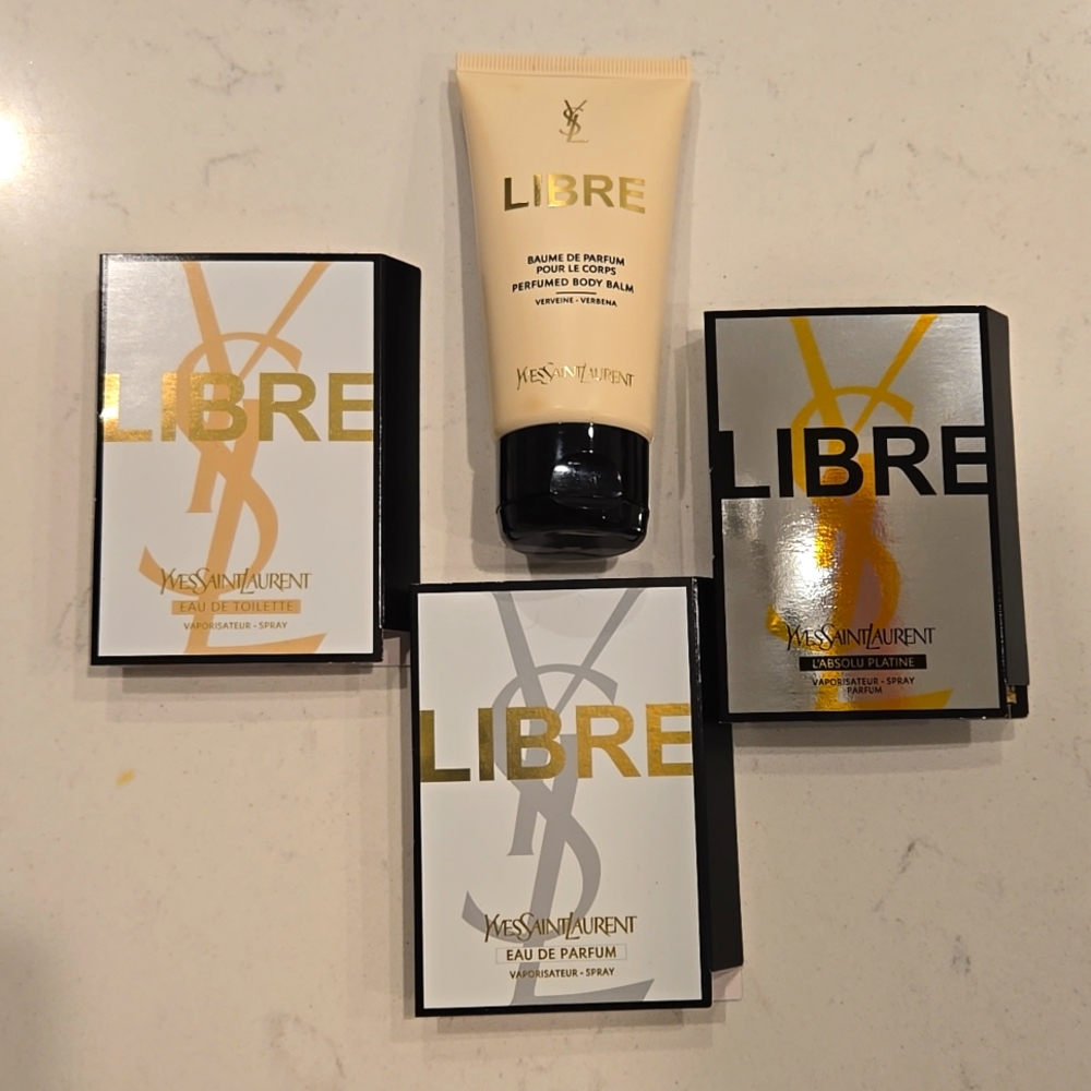 New YVES SAINT LAURENT body lotion  body balm Libre & 3x Libre samples bundle